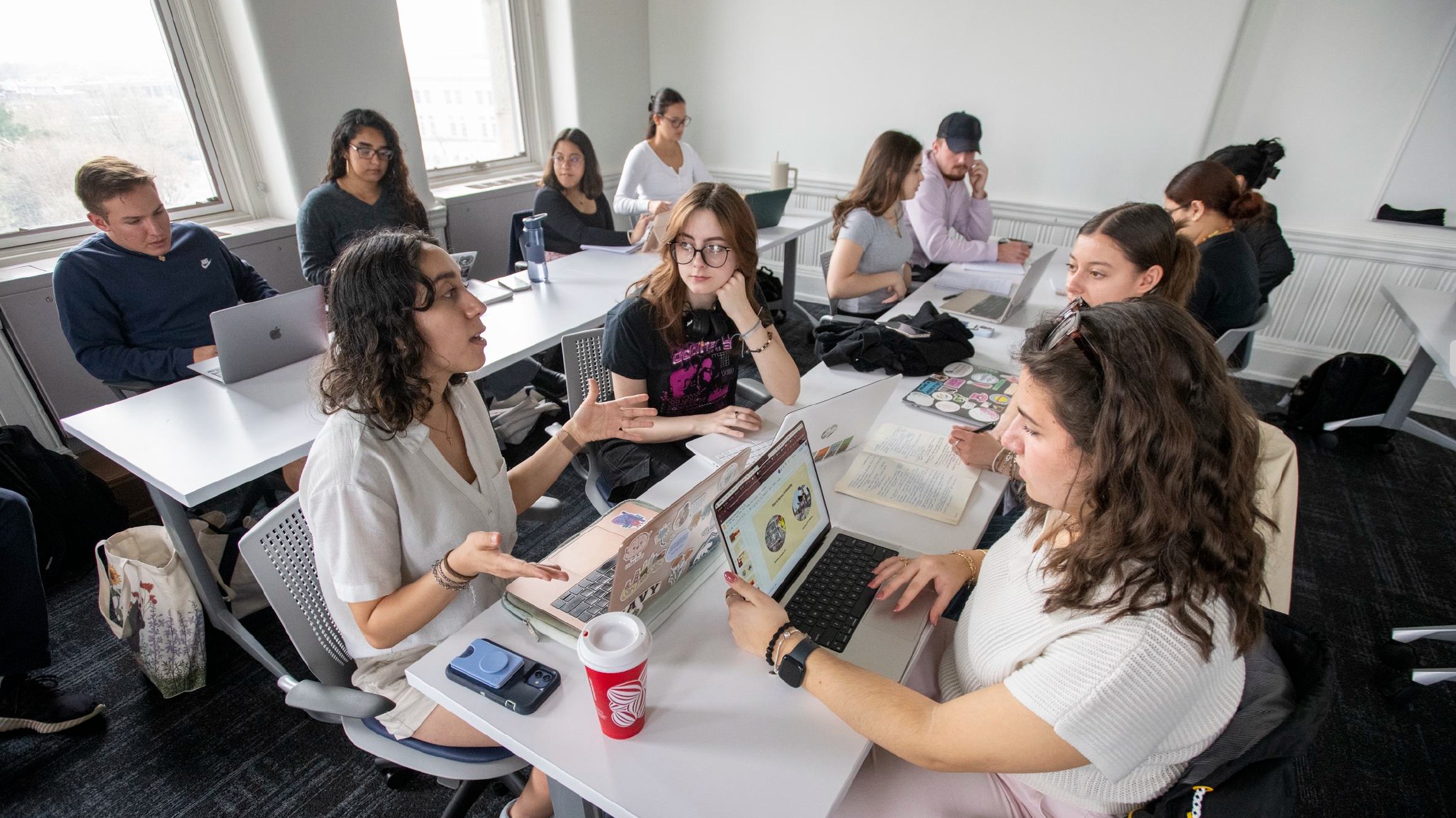 Students working together on a computer